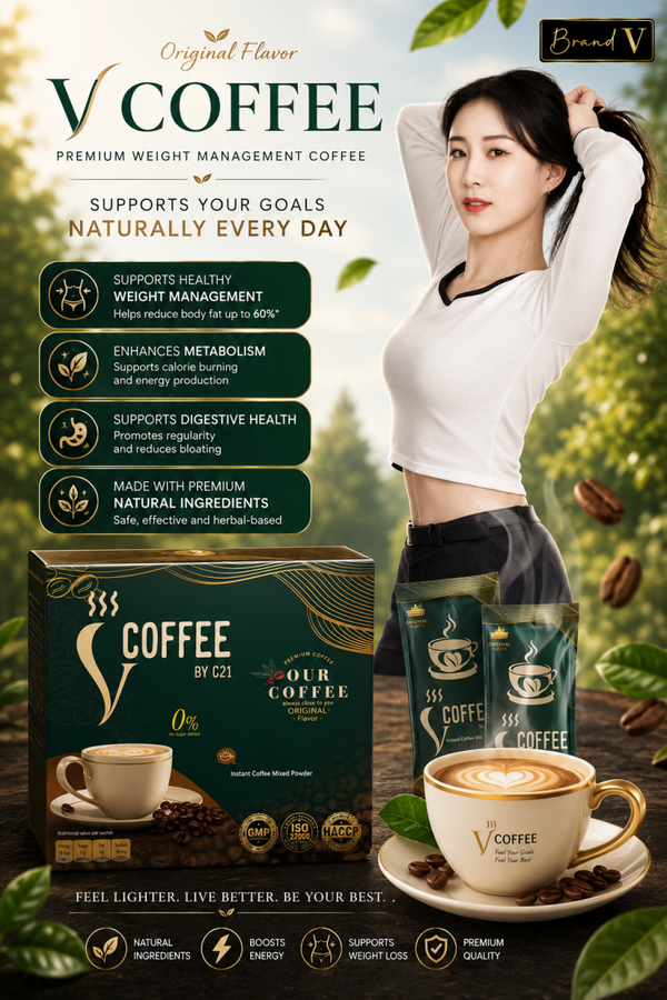 V COFFEE PREMIUM WEIGHT MANAGEMENT COFFEE កាហ្វេសម្រករាង G21 ( 12Piece