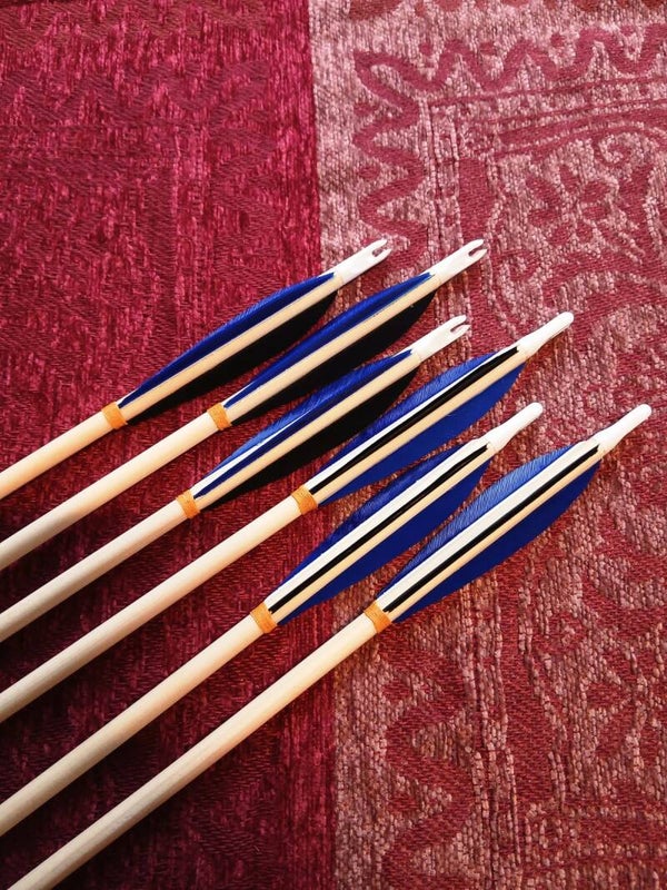Turkse Pijlen 4" blauw-zwart, 11/32, set van 6