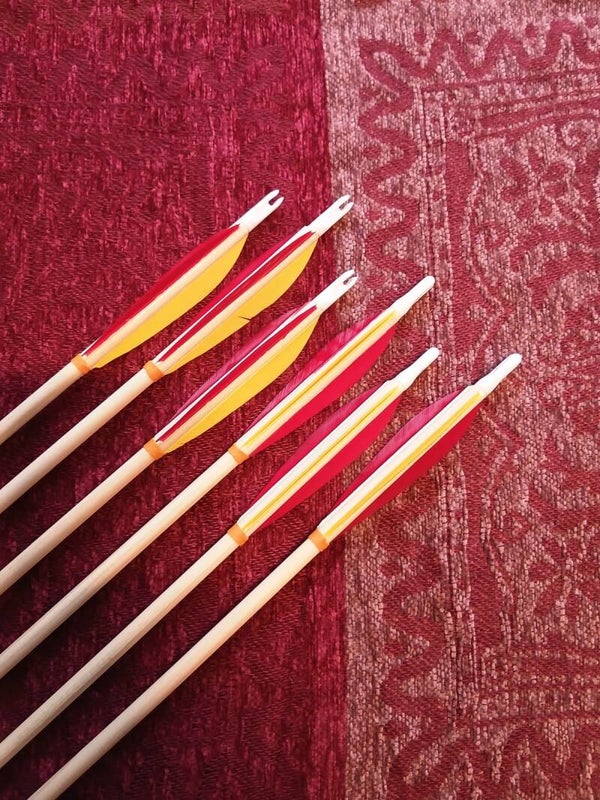 Turkse Pijlen 4" rood-geel, 11/32, set van 6
