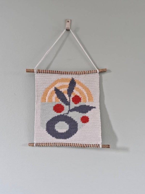 Haakpatroon abstracte wandhanger