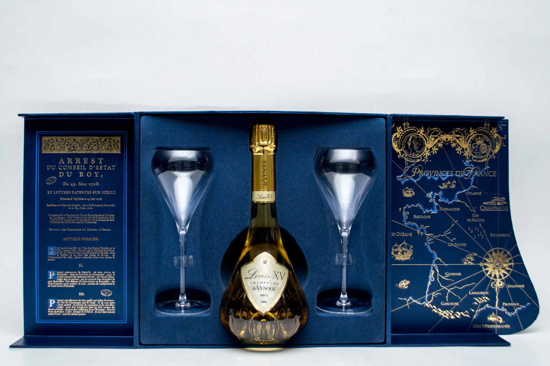 de Venoge Louis XV 2006 + 2 glazen