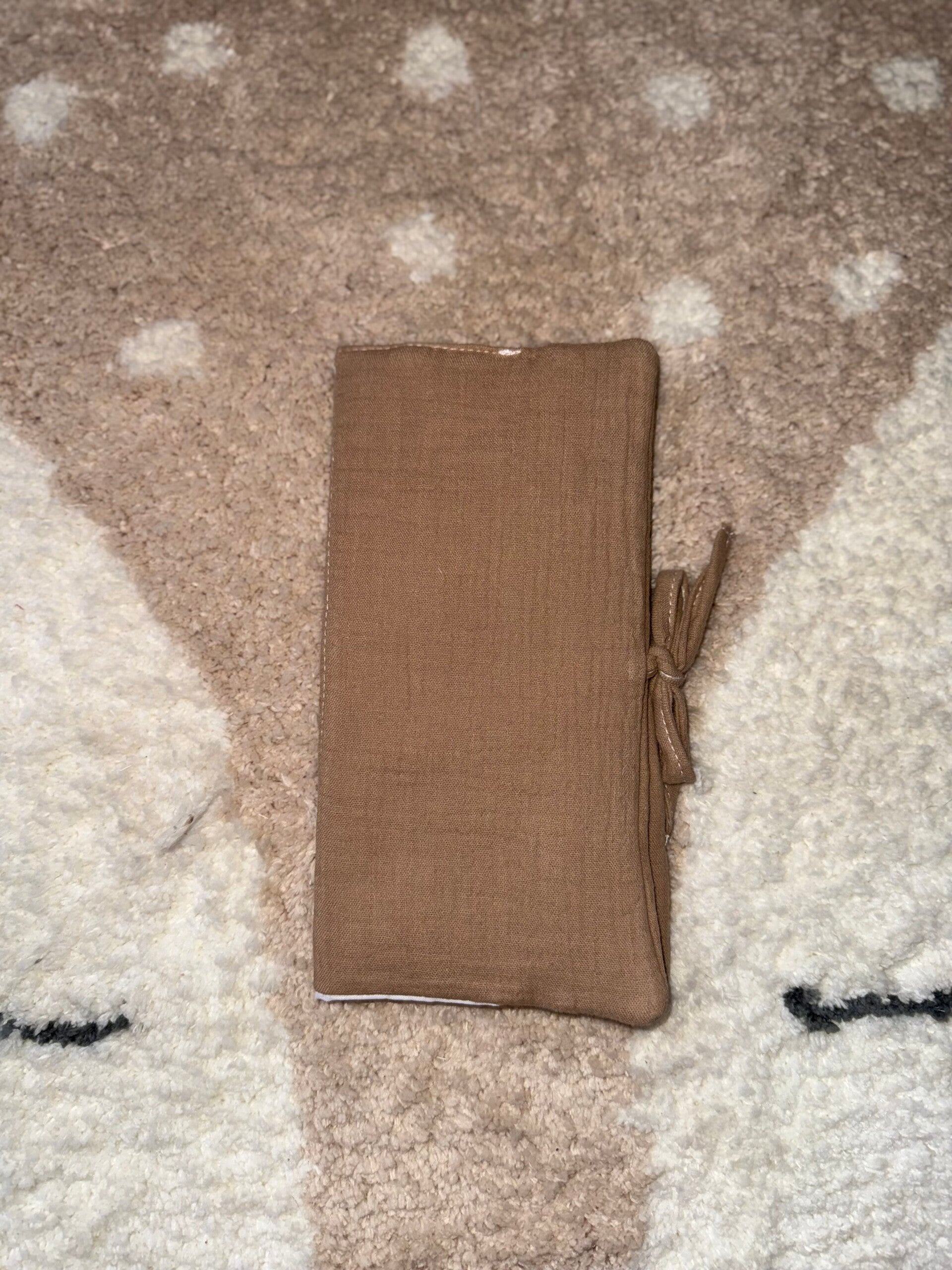 👨‍👩‍👧‍👦 Protège Livret de Famille en Gaze de Coton 🤎