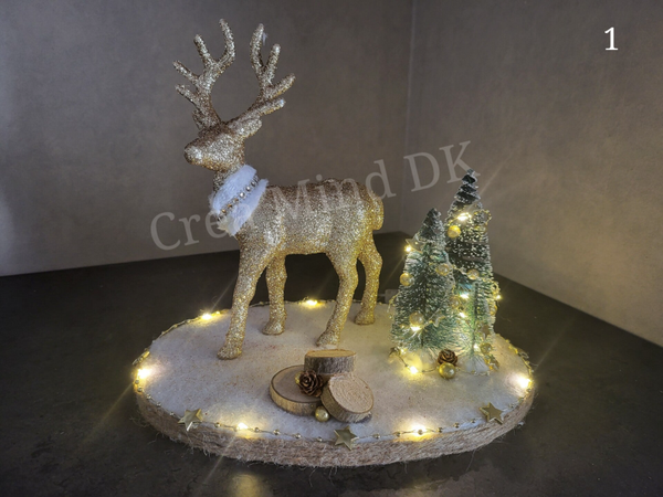 Kerst hert goud/zilver (uniek)