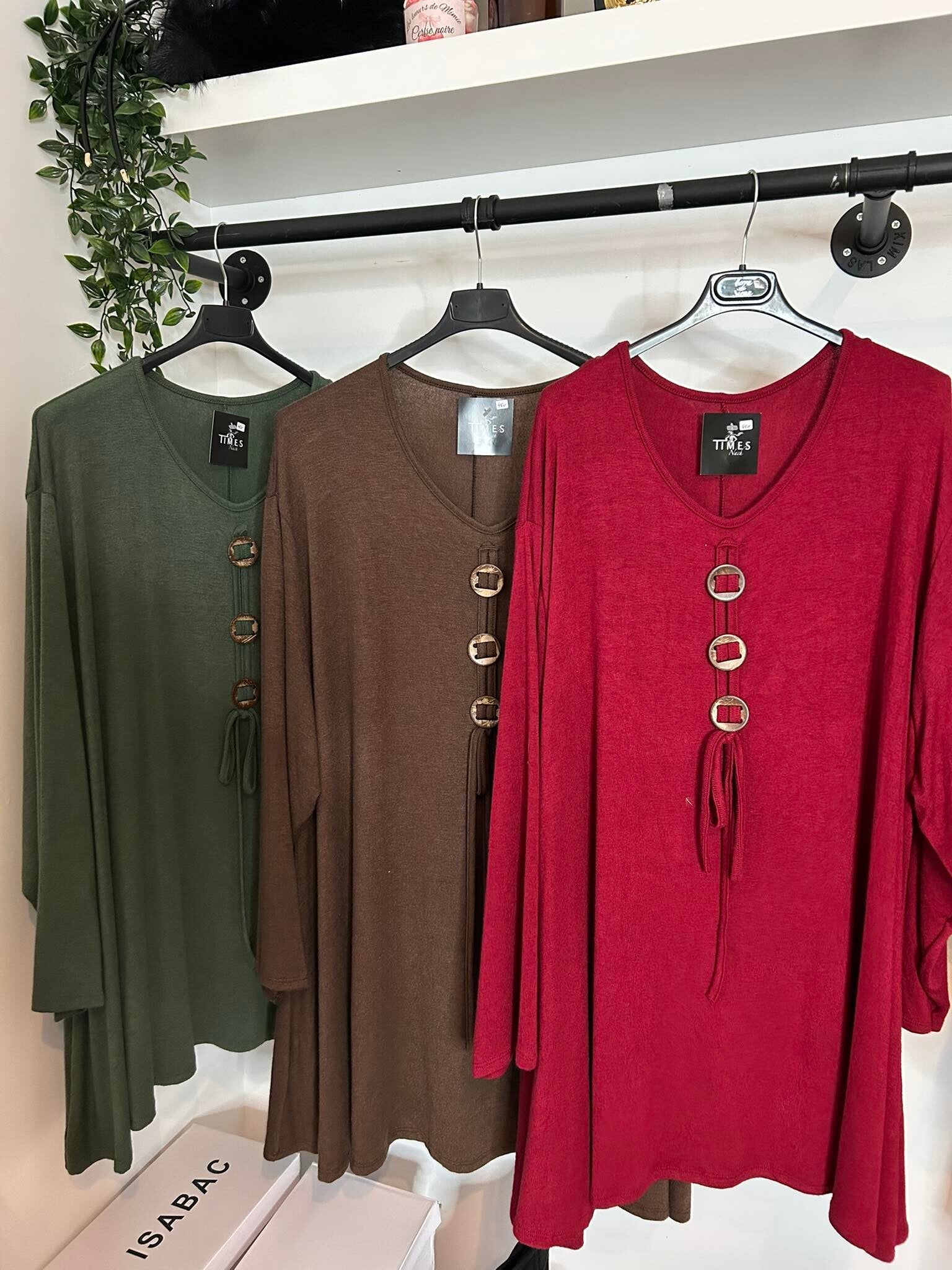 Tunique chic à anneaux décoratifs – Collection automne