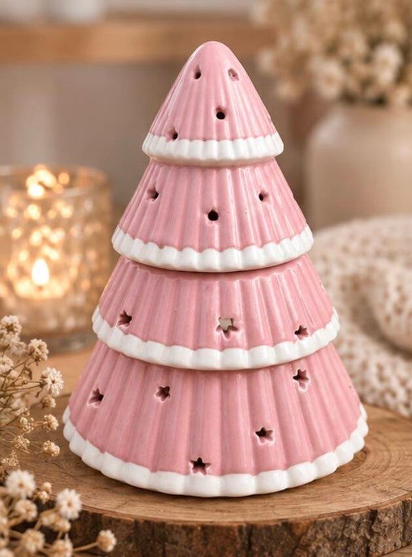 Brûle-parfum Sapin de Noël rose