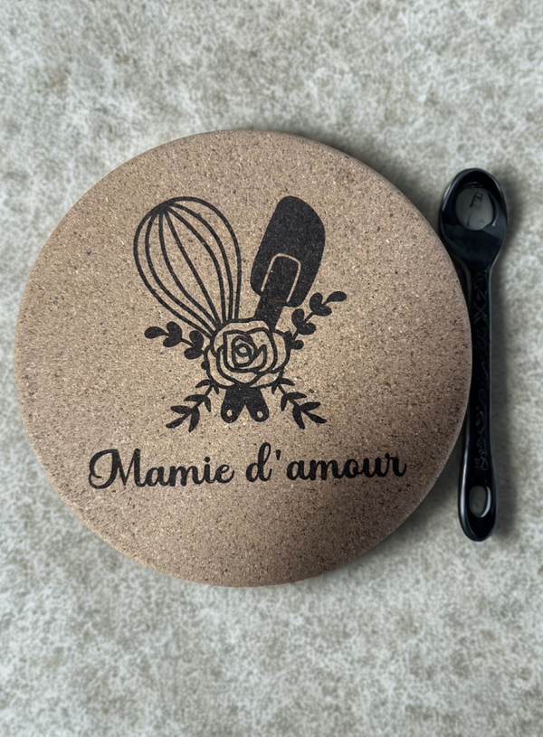 Dessous de plat en liège – "Maman d’amour" ou "Mamie d’amour"