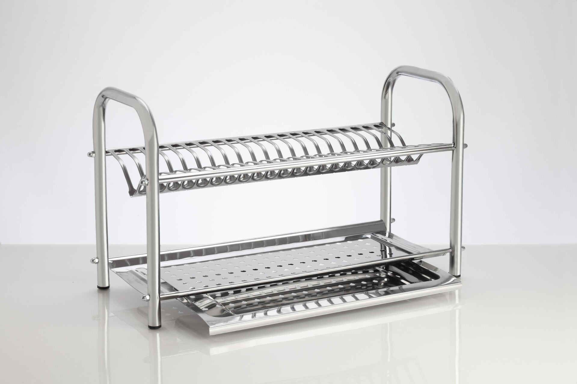 Scolapiatti da appoggio cm 60 in acciaio inox aisi 430 con vasca