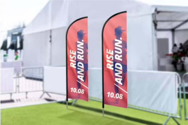 Beachflag bedrukken reclame Ninove