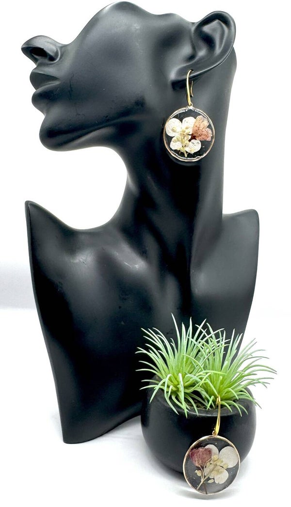Flower Bezel Earrings