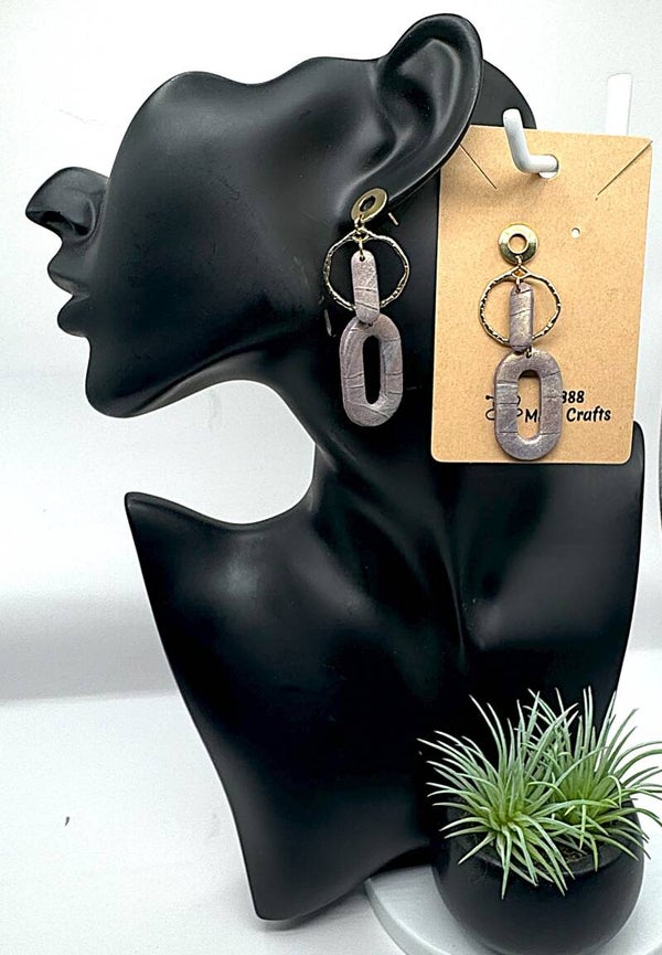 Oval and Circle Earrings