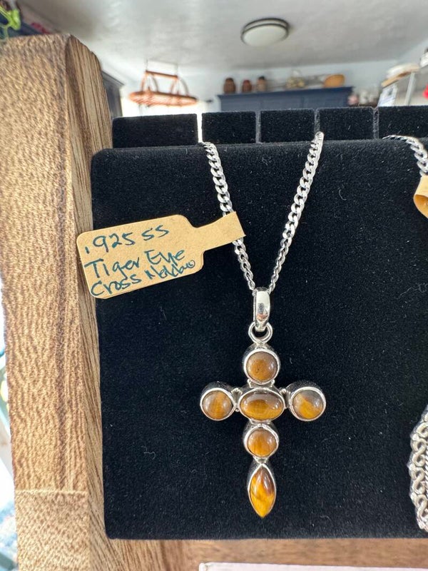 Tiger Eye Cross Necklace