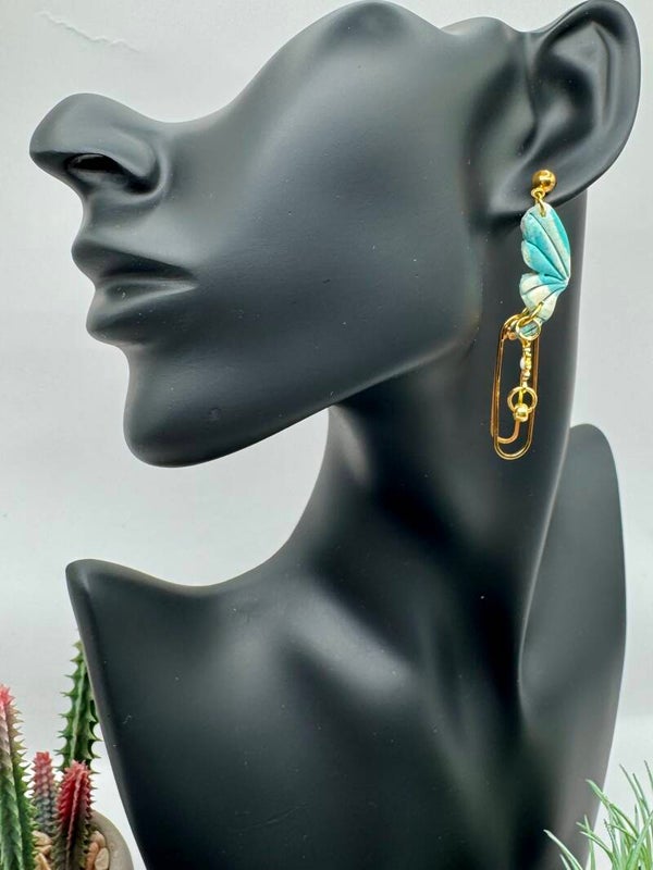 Teal Wings Earrings