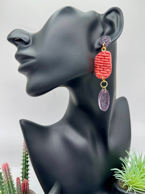 Terracota Brick Earrings