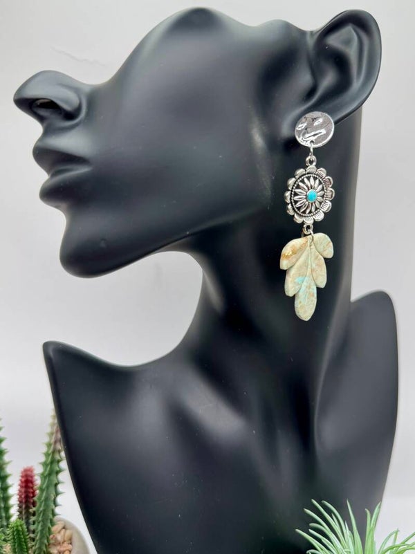 Green Turquoise Suncatcher Earrings