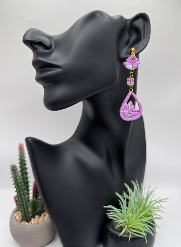 Pink Lotus Earrings