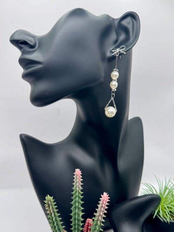 3 Pearl Bead Earrings