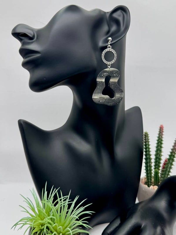 Silver & Black Boho Earrings