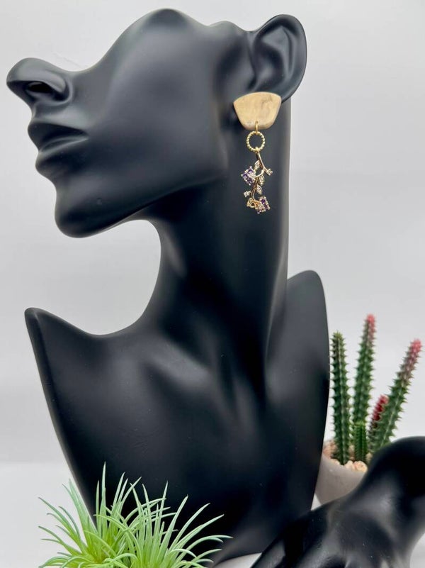 Floral & Rhinestone Earrings