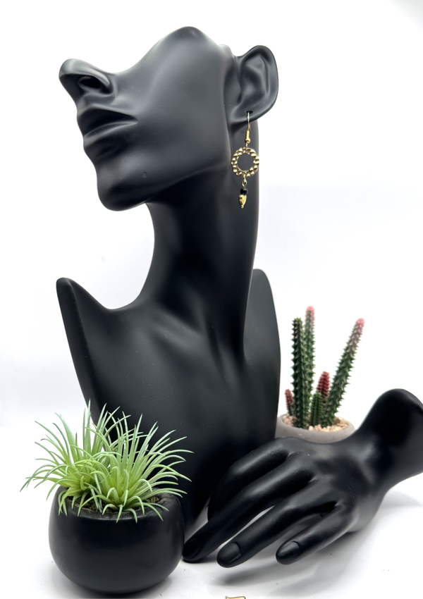Black & Gold Ring Earrings