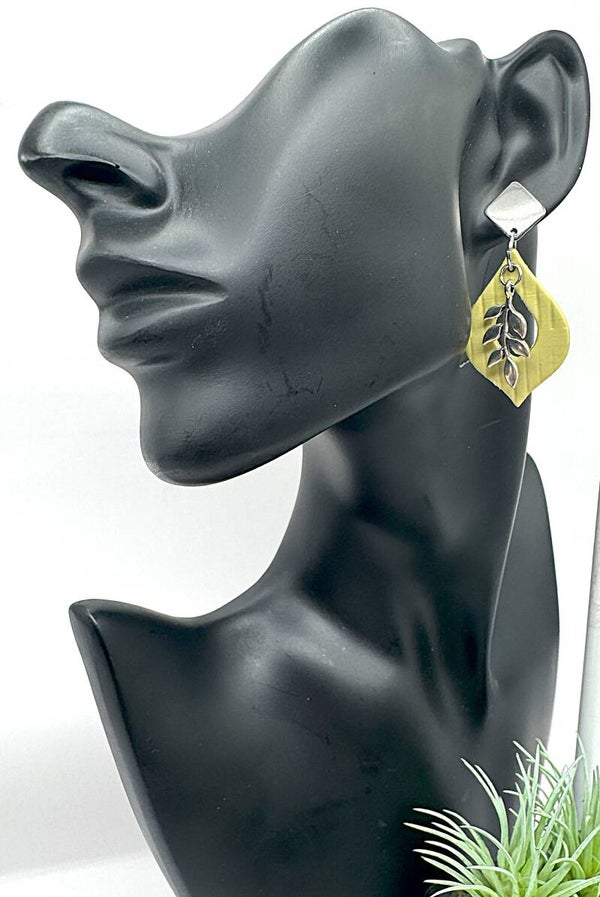 Yellow & Brown Circle Earrings