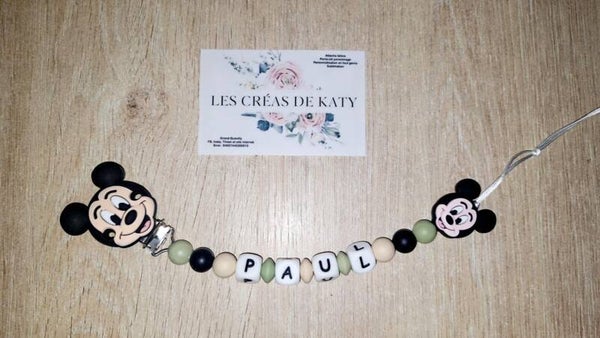 Attache tétine Mickey Minnie