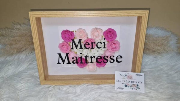 Cadre personnalisé coeur fleurs