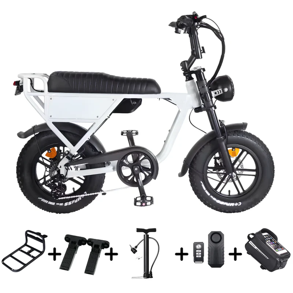 OUXI C63 Mini Fatbike - Wit - Hydraulische Remmen