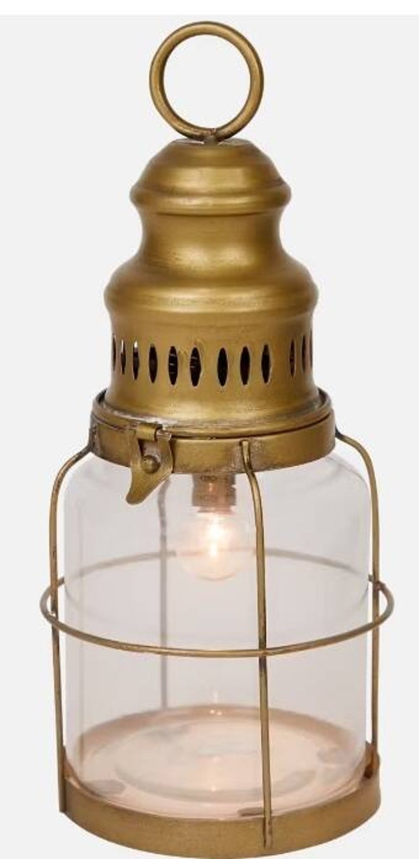 Goudkleurige lantaarn (met led lamp)