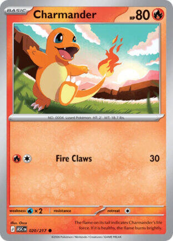ASC 020 Charmander ball pattern reverse holo