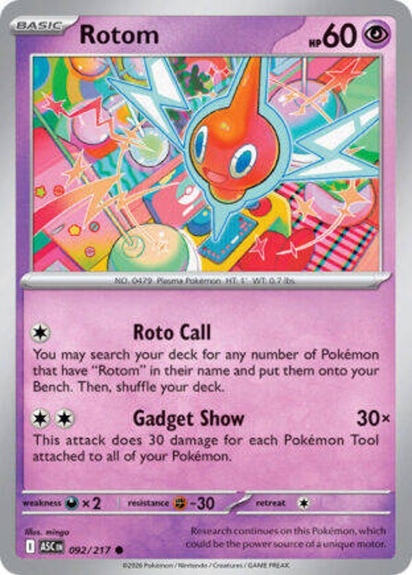 ASC 092 Rotom ball pattern reverse holo