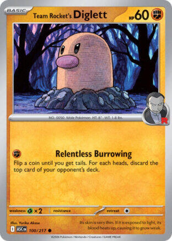 ASC 100 Team Rocket's Diglett ball pattern reverse holo