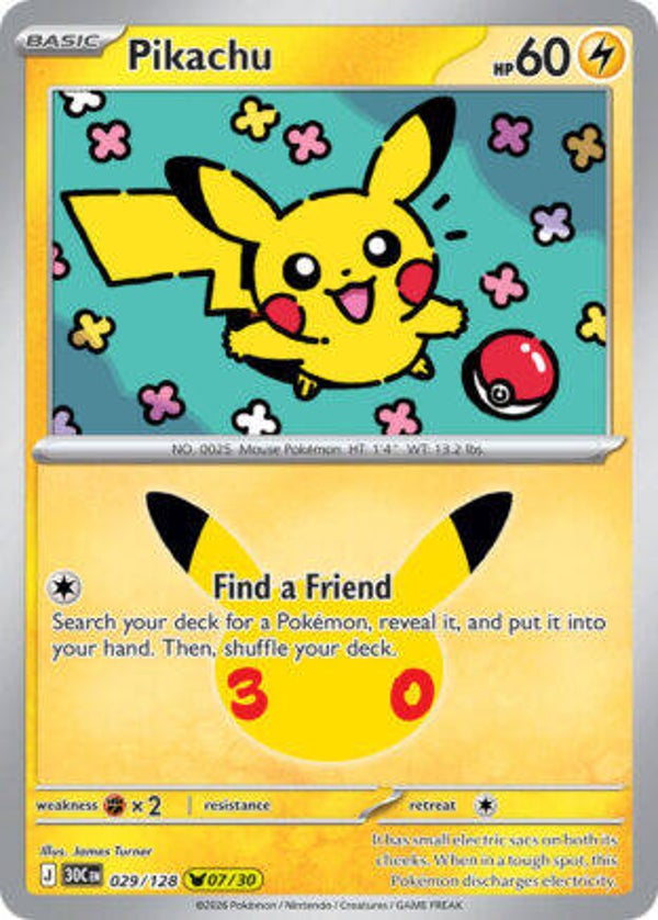 30C 029 Pikachu holo