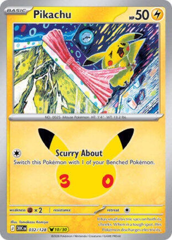 30C 032 Pikachu holo
