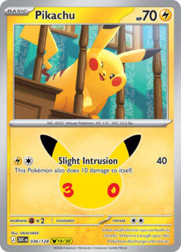 30C 036 Pikachu holo