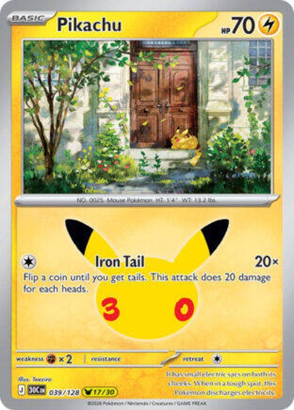 30C 039 Pikachu holo