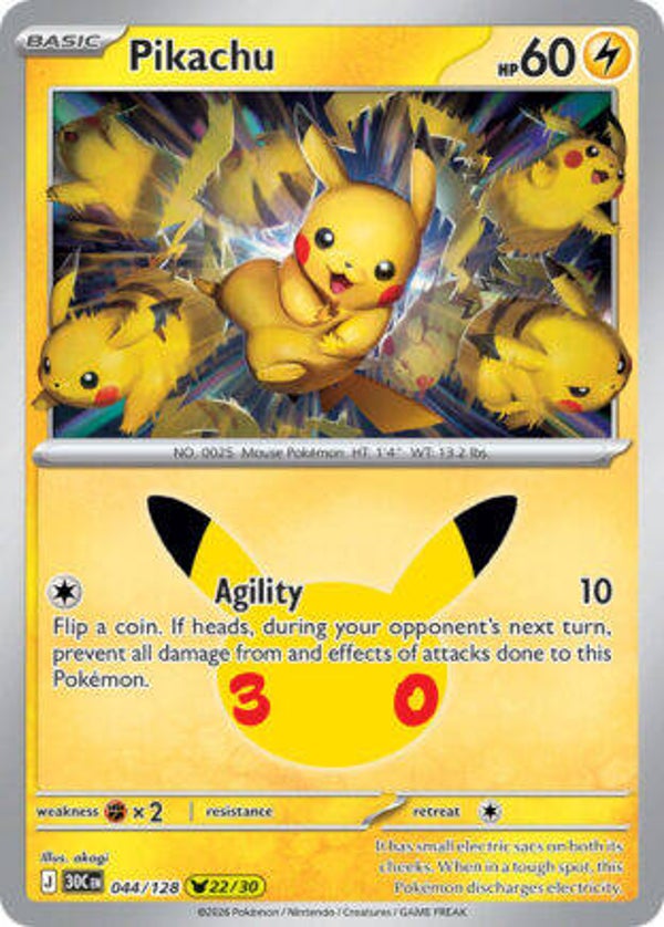 30C 044 Pikachu holo