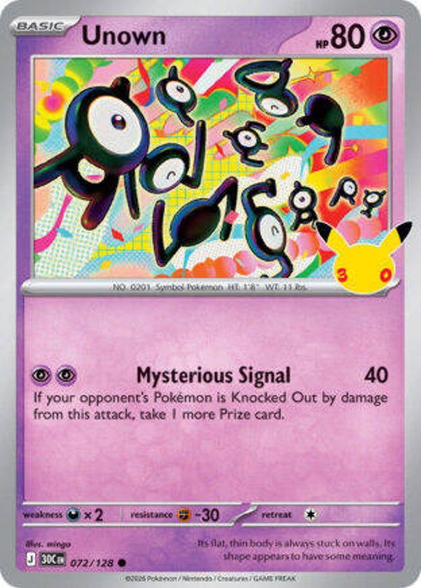 30C 072 Unown holo
