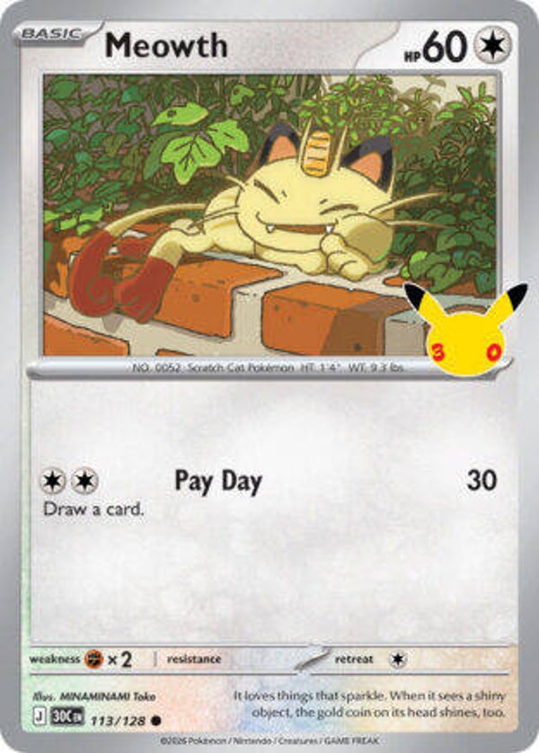 30C 113 Meowth holo