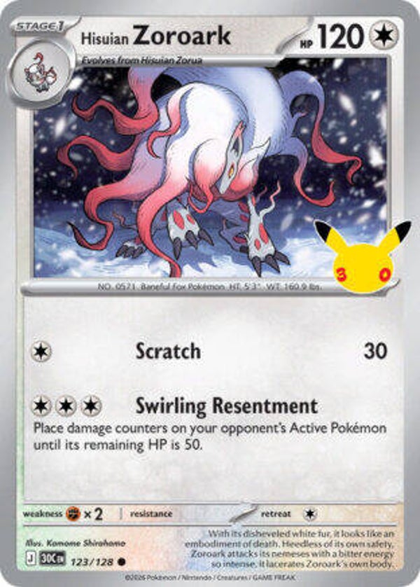 30C 123 Hisuian Zoroark holo
