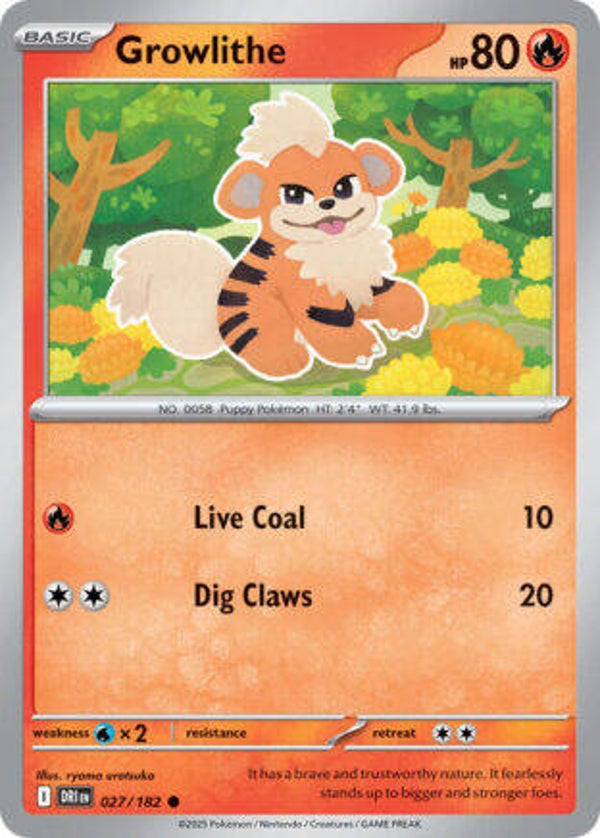 DRI 027 Growlithe reverse holo