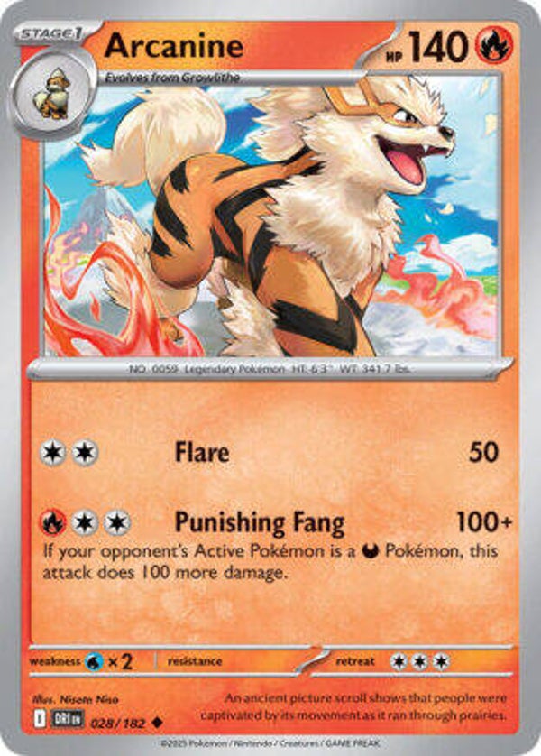 DRI 028 Arcanine reverse holo