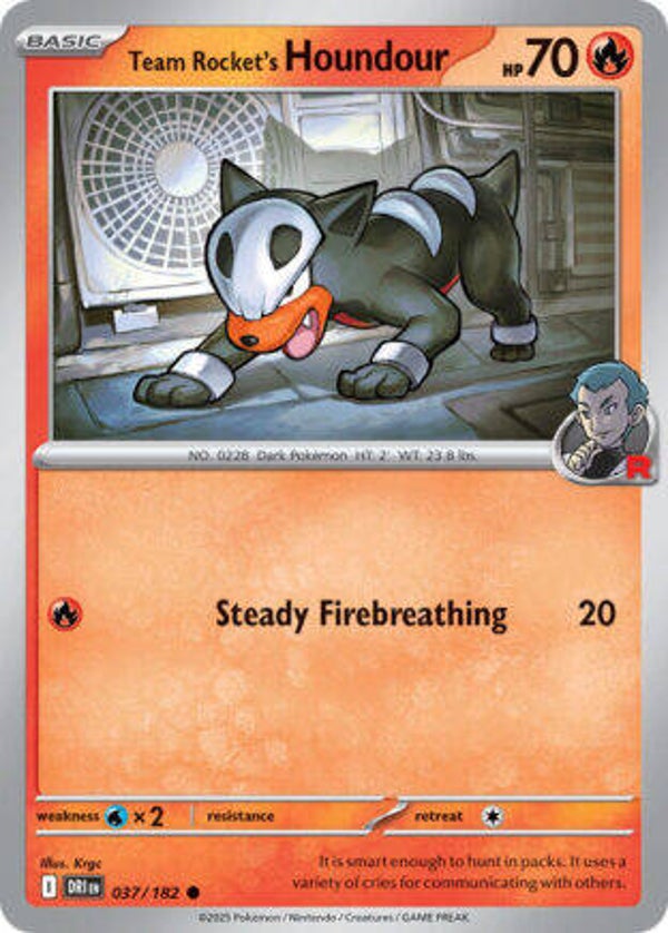 DRI 037 Team Rocket's Houndour reverse holo