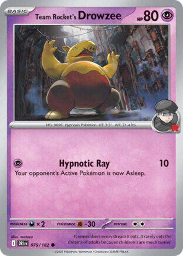 DRI 079 Team Rocket's Drowzee reverse holo