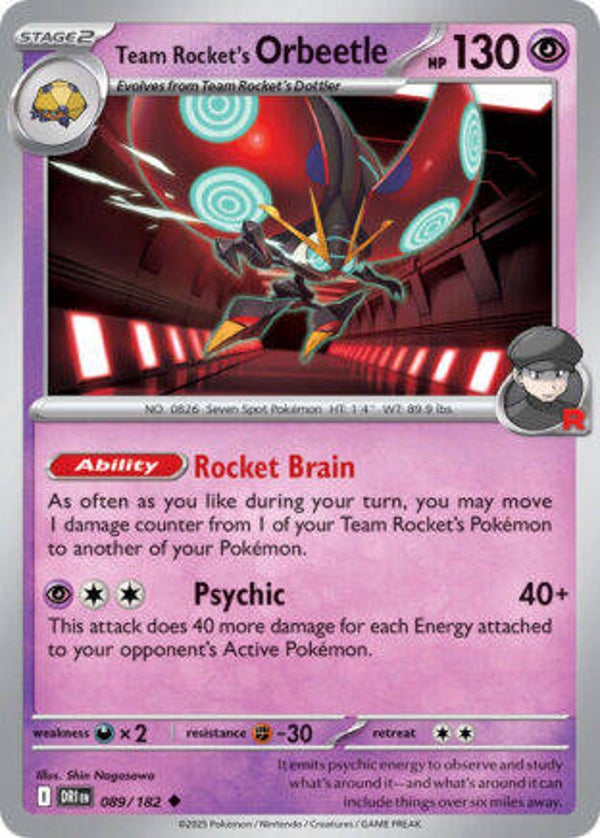 DRI 089 Team Rocket's Orbeetle reverse holo