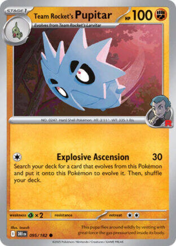DRI 095 Team Rocket's Pupitar reverse holo
