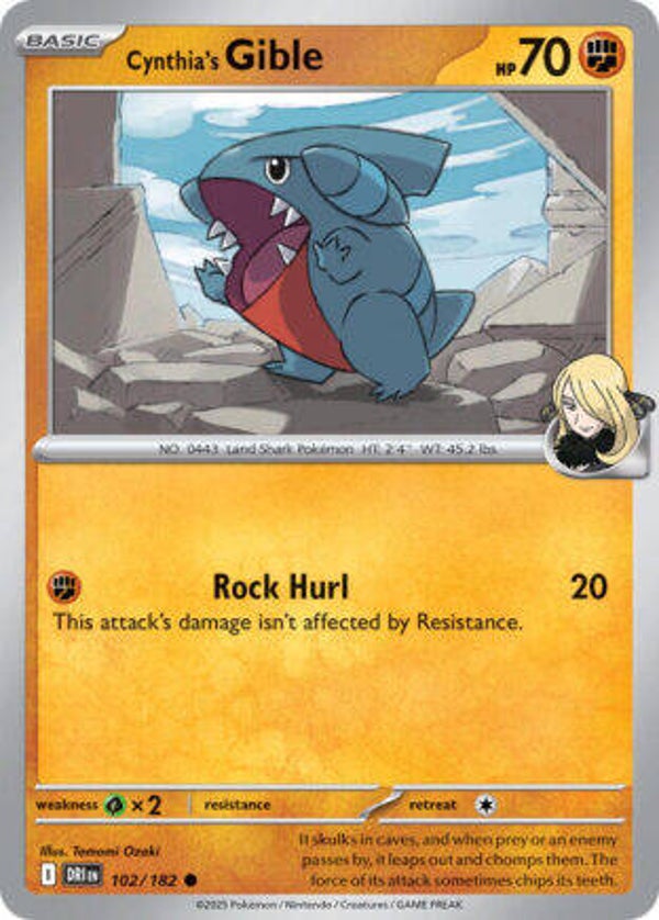 DRI 102 Cynthia's Gible reverse holo