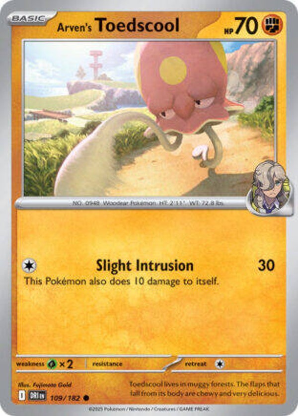 DRI 109 Arven's Toedscool reverse holo