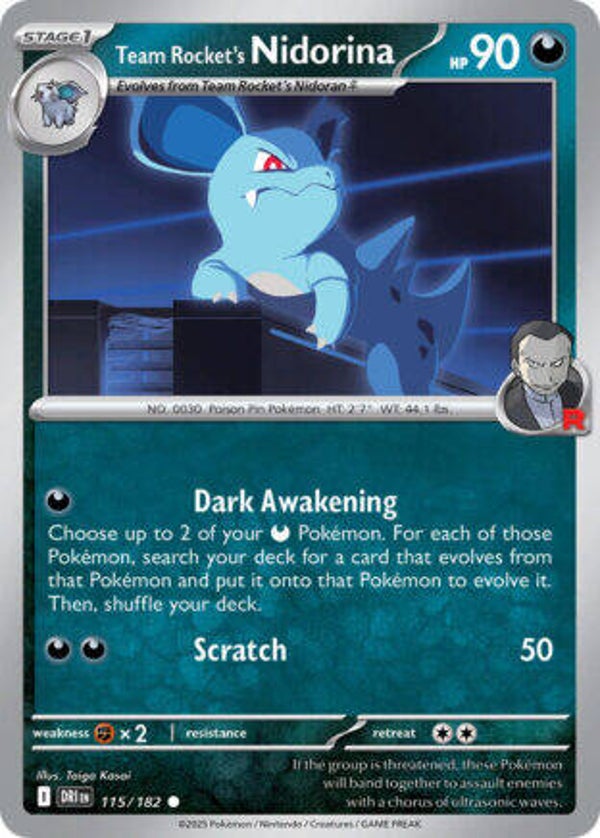 DRI 115 Team Rocket's Nidorina reverse holo