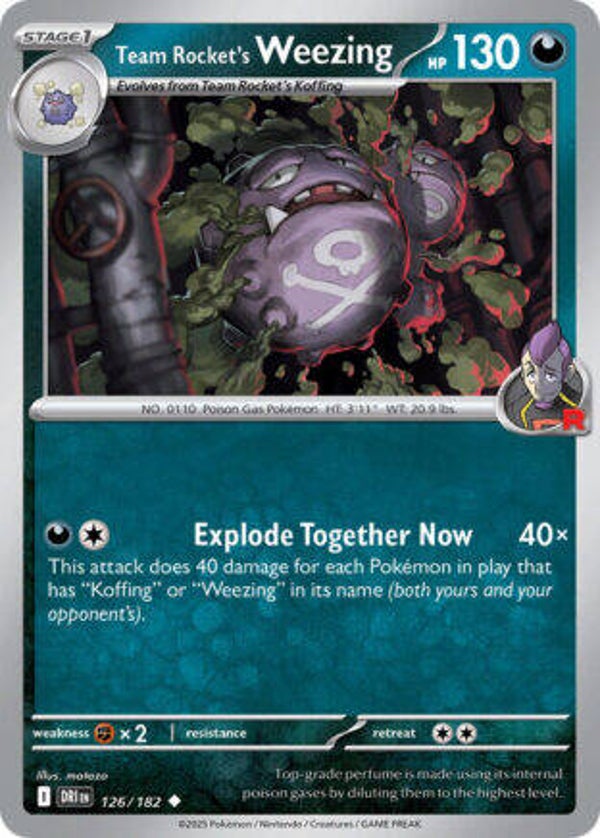 DRI 126 Team Rocket's Weezing reverse holo