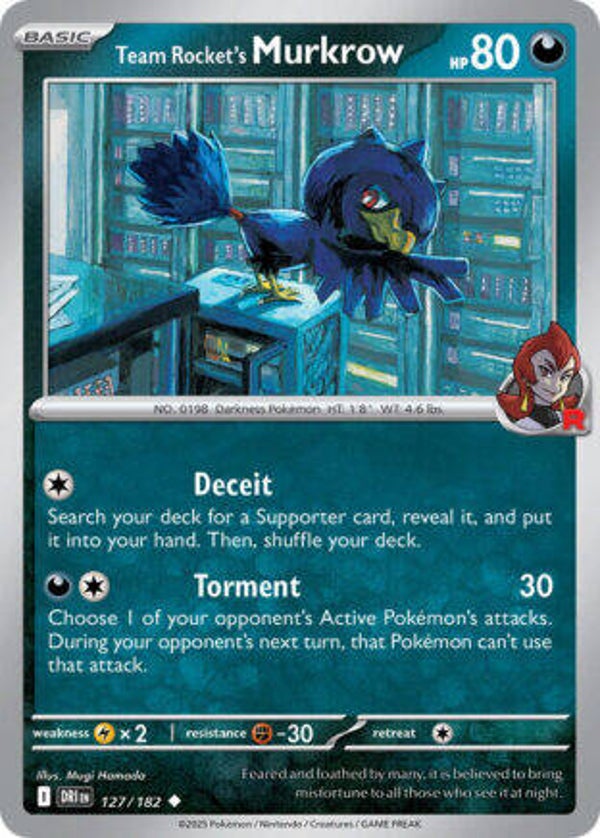 DRI 127 Team Rocket's Murkrow reverse holo